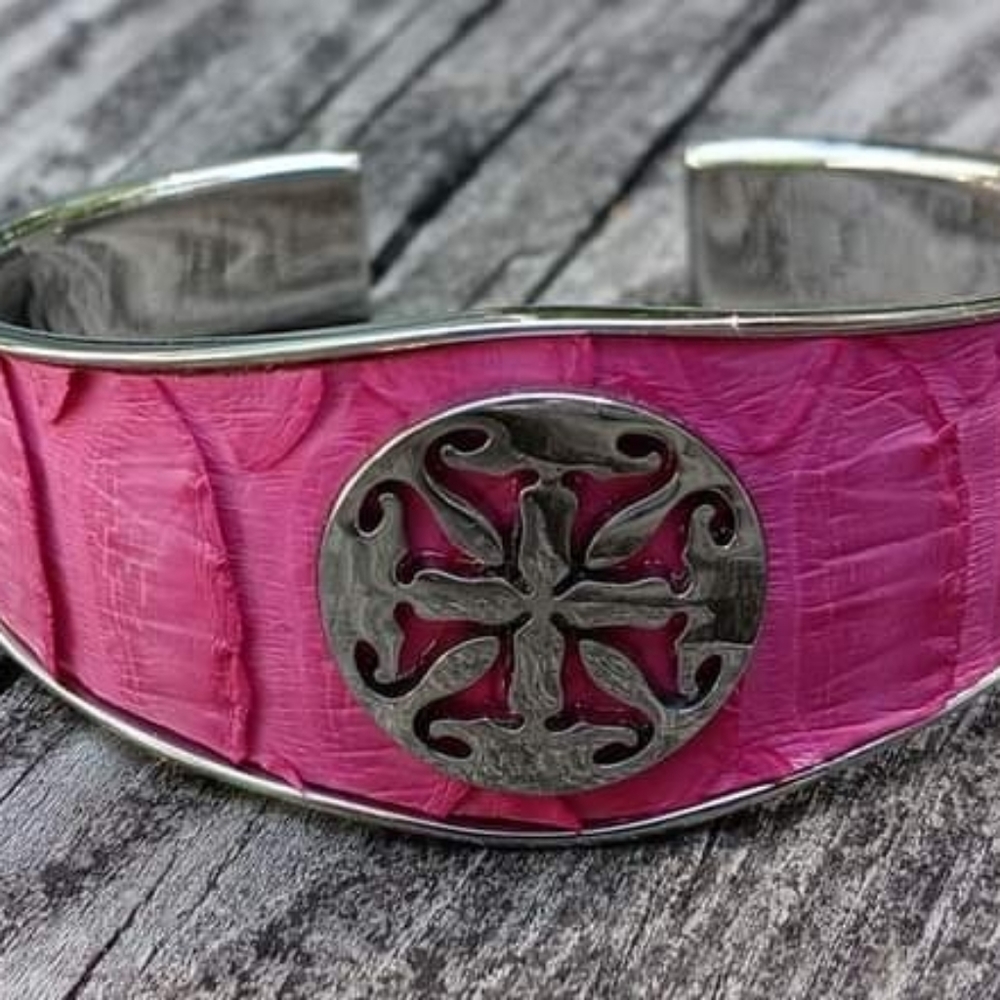 New Rustic Cuff Monique Pink Python Bracelet - image 3